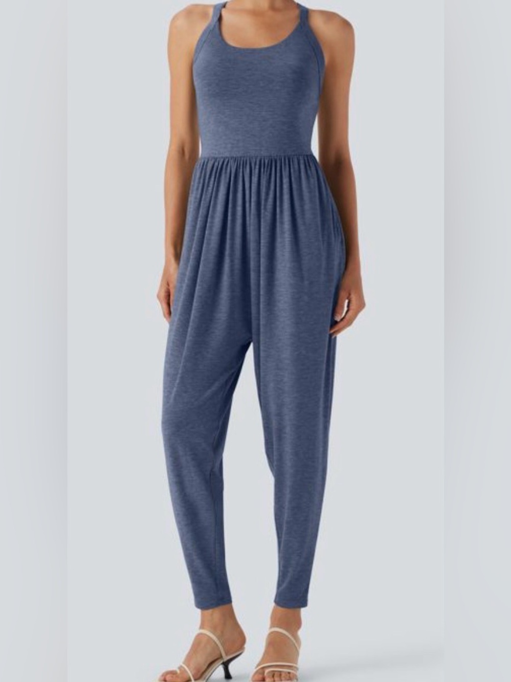 Halara U Neck Harem Casual Jumpsuit with Pockets-Easy Peezy Edition - Picture 2 of 9